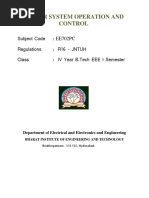 Power System Operation and Control