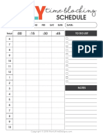 Daily Time Blocking Schedule PDF