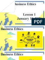Business Ethics Lesson 1 January 11, 2021