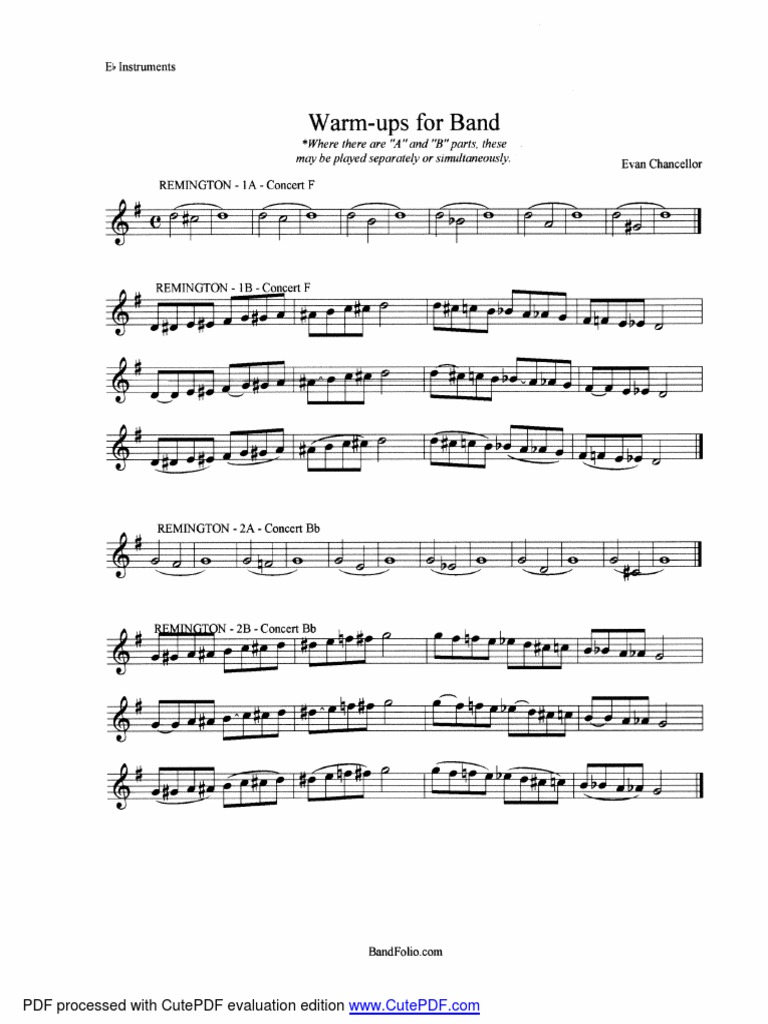 Warm Up 1 Alto Sax | PDF