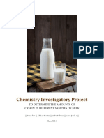 Chemistry Investigatory Project: To Determine The Amounts of Casrin in Different Samples of Milk