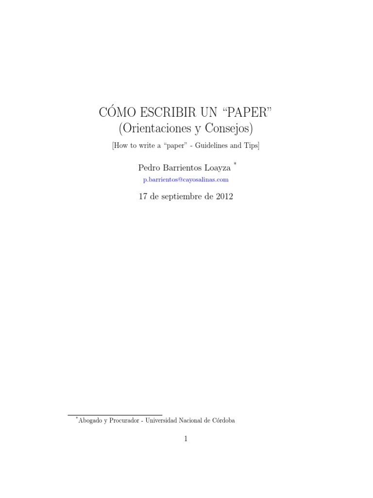 Como Escribir Un Paper - Orientaciones y PDF | PDF | Software libre ...