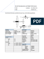 Take Home Test Aircraft Aerodynamics and Flight Performance