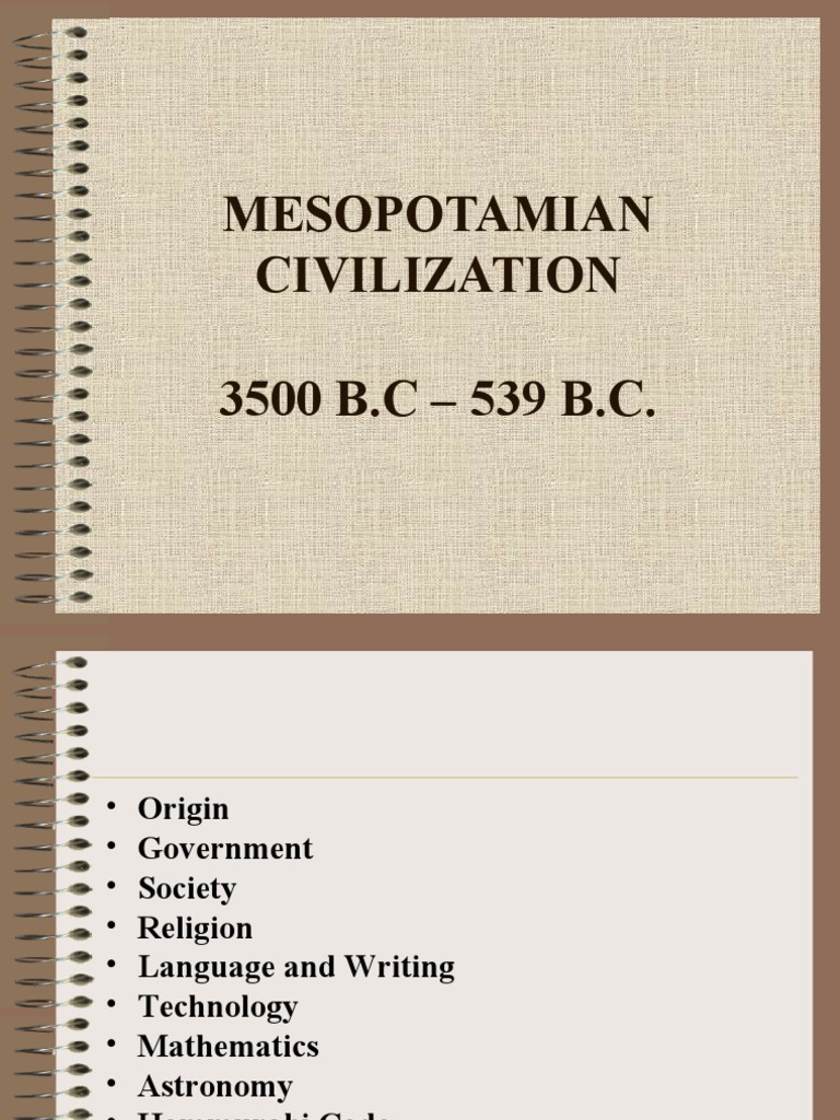 Mesopotamian Civilization 3500 B.C - 539 B.C | PDF | Mesopotamia | Sumer