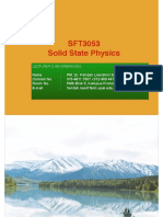 SFT3053 Solid State Physics: Lecturer'S Informations