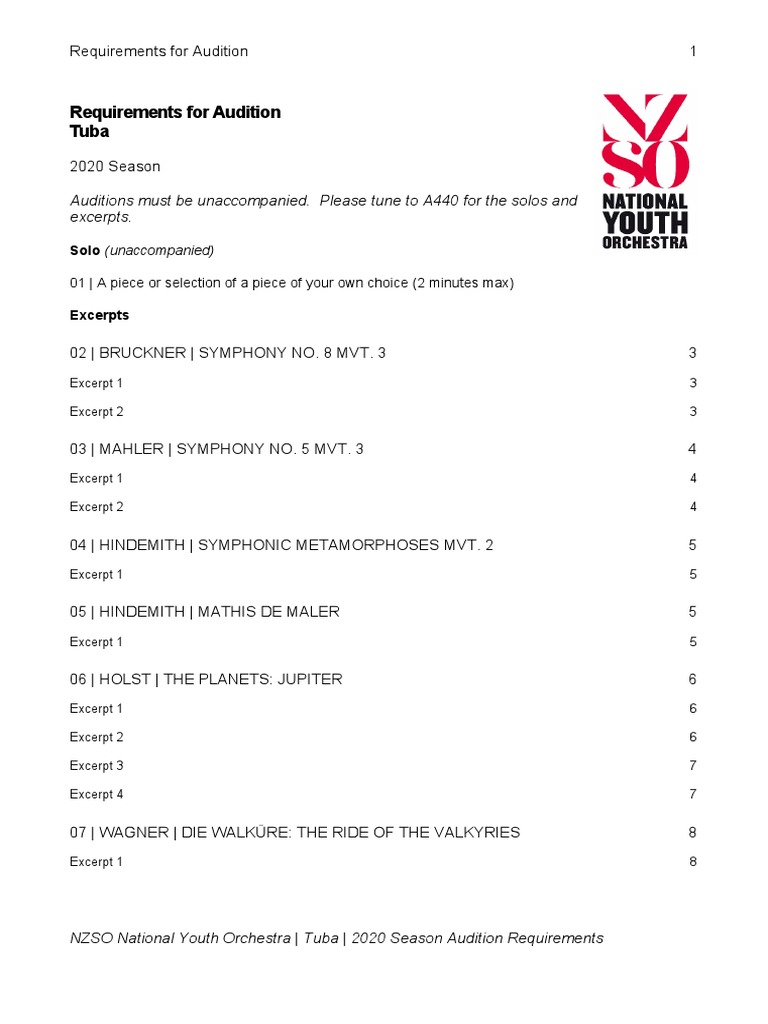 NYO 2020 Tuba Excerpts 1 Download Free PDF Orchestras The