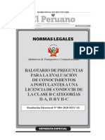 Balotario de Preguntas Postulantes A Licencias de Conducir LP PDF