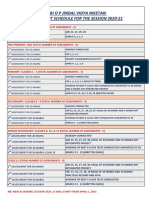 Assessment Schedule For The Session 2020-21