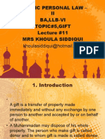 ISLAMIC PERSONAL LAW GIFT LECTURE