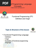 Advanced Programming Language Concepts: Functional Programming (FP) Definition and Origin