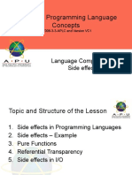 Advanced Programming Language Concepts: Language Comparisons: Side Effects