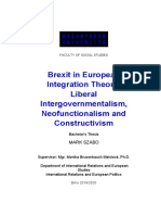 Brexit in European Integration Theory: Liberal Intergovernmentalism, Neofunctionalism and Constructivism