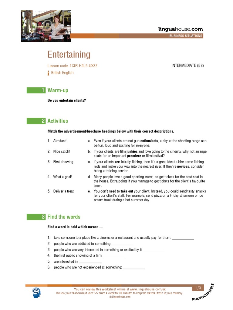Client Entertainment Ideas for Business | PDF