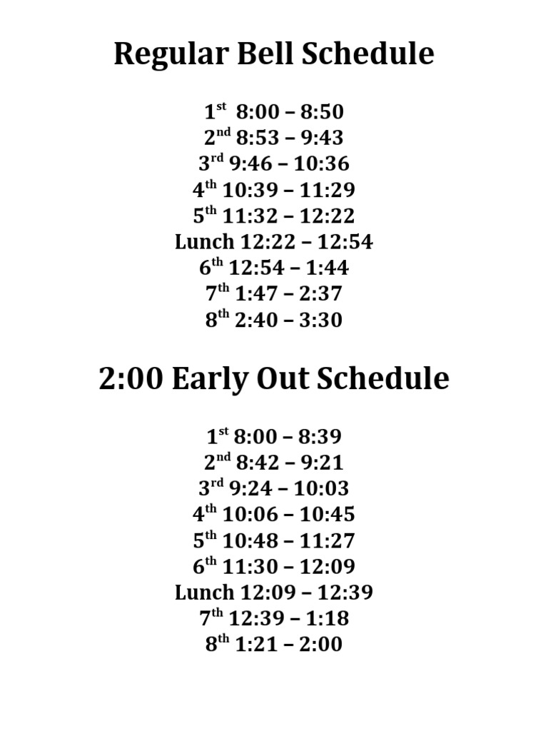 Bell Schedule PDF