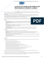 What Are The Pros and Cons of Using Social Media in The Workplace - What Should We Include in A Policy1 PDF