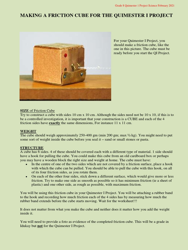 Frction Cube Construction Worksheet | PDF