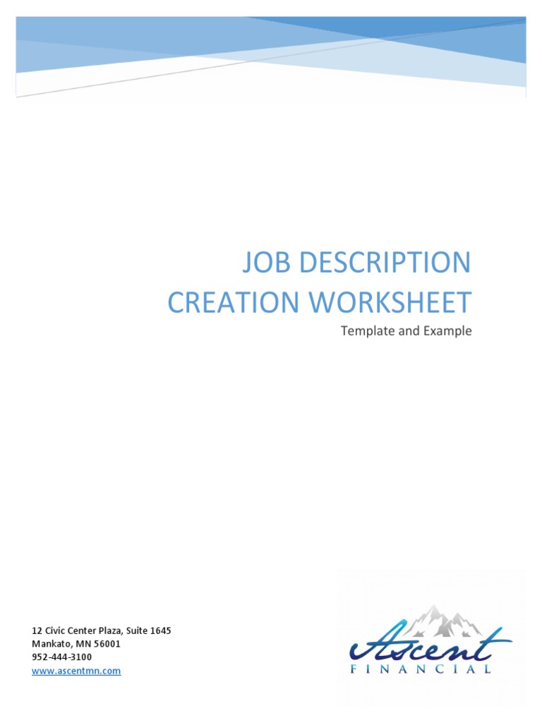 Job Description Creation Worksheet | PDF | Agriculture | Cattle