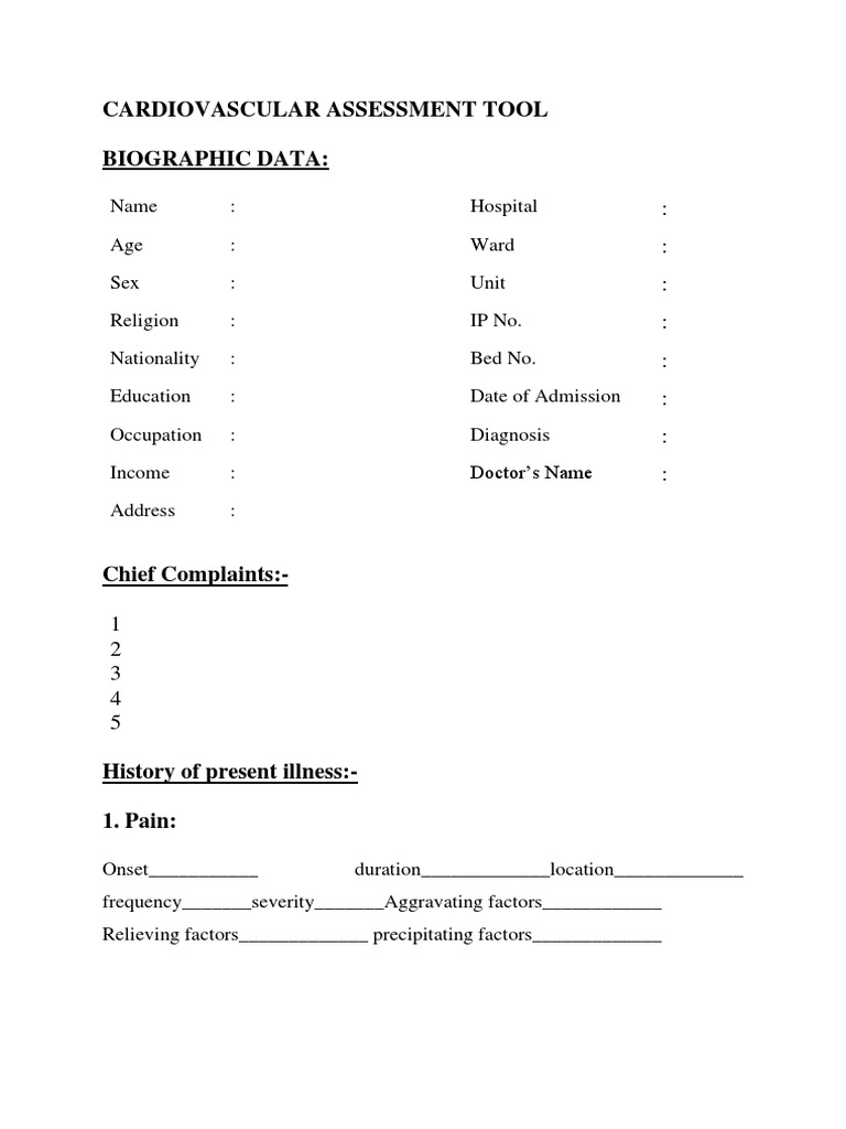 Cardiovascular Assessment Tool | PDF | Cardiovascular Diseases | Pulse