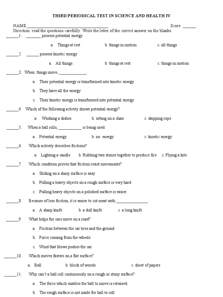 Grade 4 Science Periodical Test | PDF