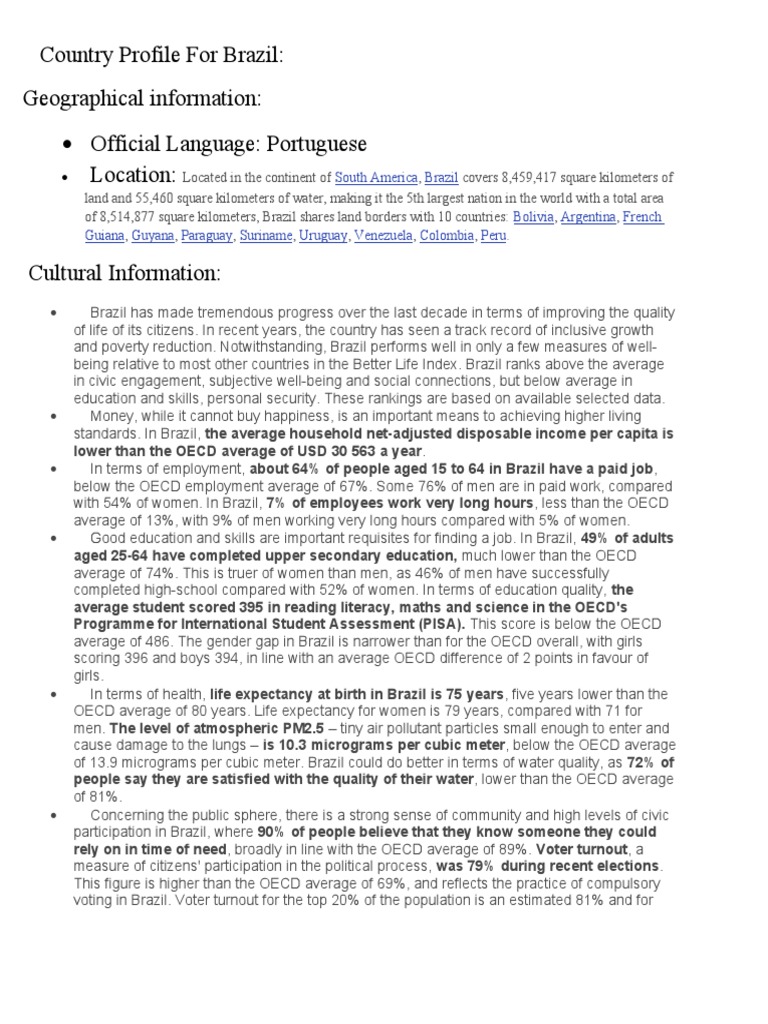 Brazil: Country Overview and Insights | PDF | Brazil | Federal ...
