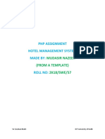 PHP Assignment Hotel Management System Made By:: Mudasir Nazeer (From A Template) 2K18/SWE/57