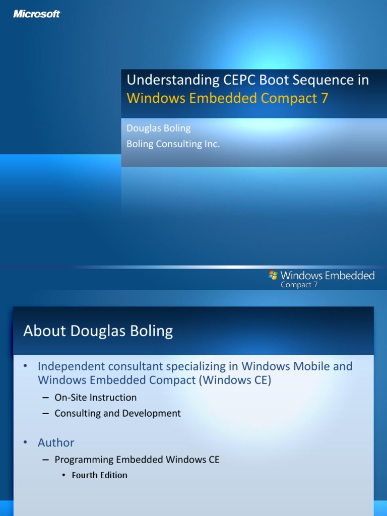Webinar - Booting x86 Systems Into Windows Embedded Compact 7 | PDF ...