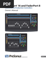 Faderport 16 and Faderport 8: Owner'S Manual