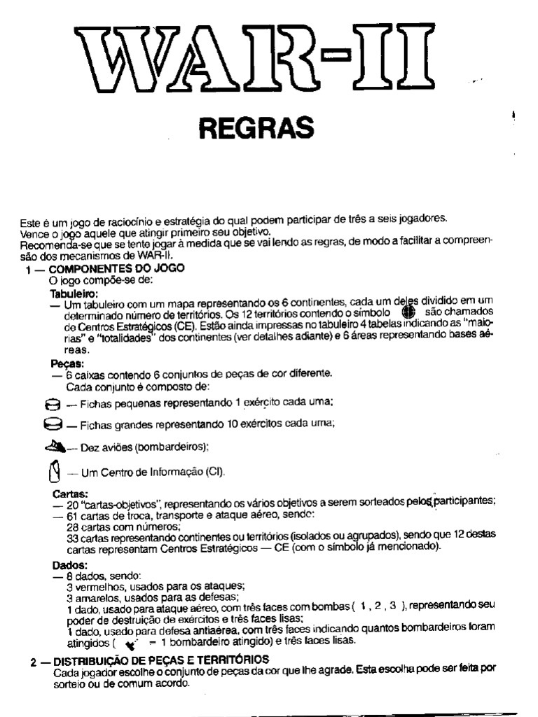 Regras WAR II