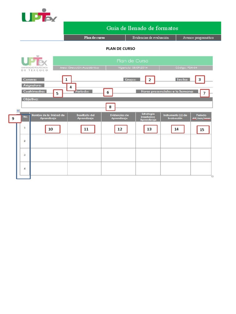 Guía para Elaborar un Plan de Curso | PDF | Evaluación | Enseñando y ...