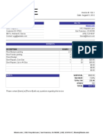 Sample Service Invoice Spreadsheet