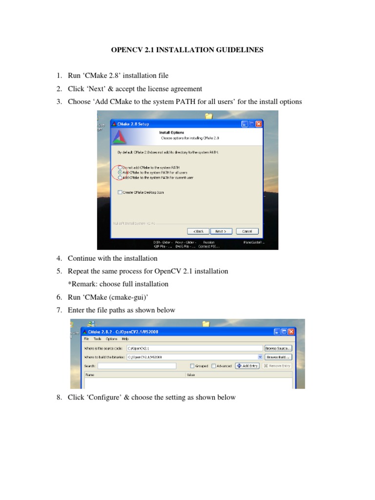 Opencv 2.1 Installation Guidelines | PDF