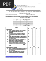 University of Northern Philippines: Instruction: Please Evaluate The Faculty Using The Scale Below. Check The Number That