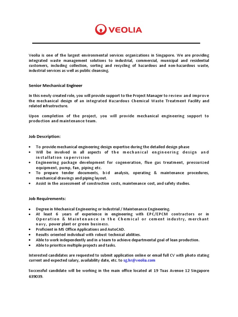 Reference Job Add Senior Mechanical Engineer PDF | PDF