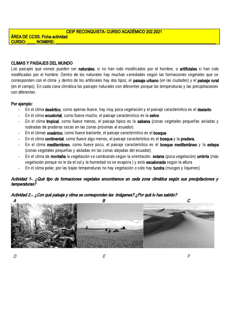 Climas y Paisajes del Mundo para Niños | PDF | Desierto | Clima