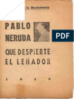 Neruda, Que Despierte El Leñador, Ediciones de La Resistencia