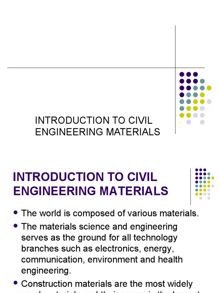 Overview of Civil Engineering Materials | PDF | Prestressed Concrete ...