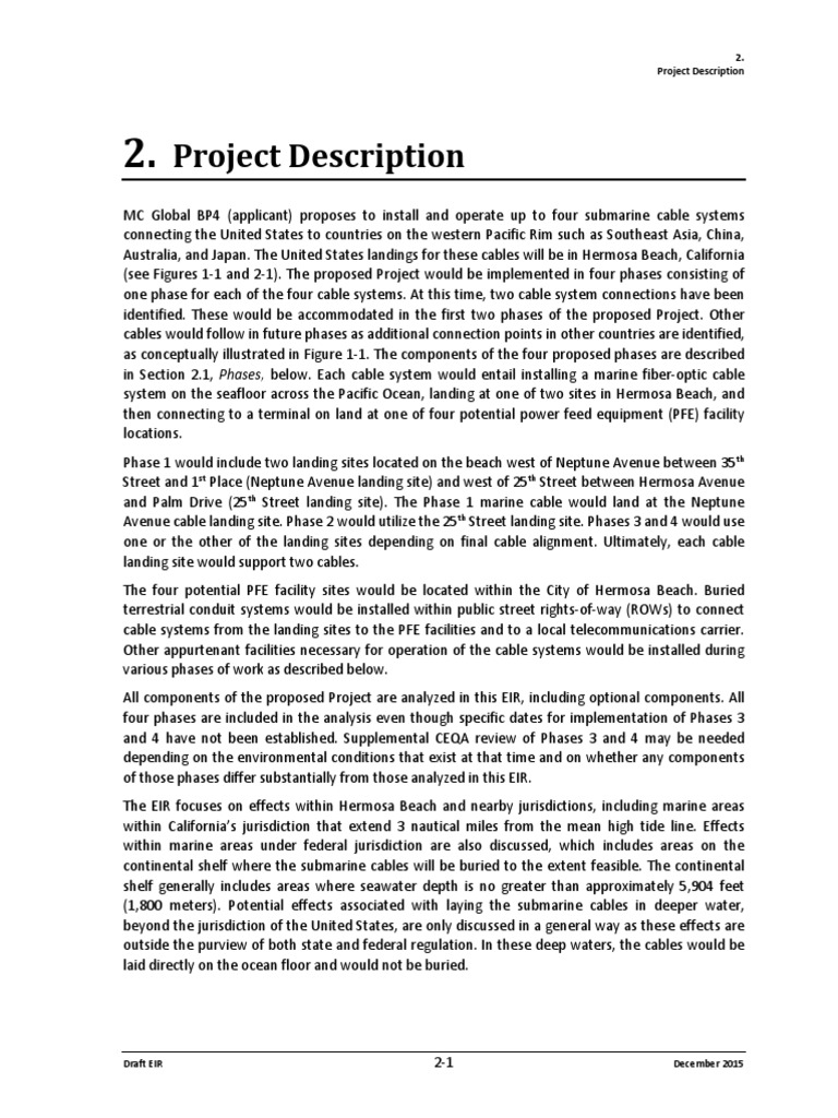 2 Project Description | PDF | Drilling | Drilling Rig