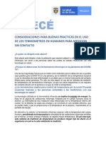 ABC Buenas Practicas Uso Termometros Humanos Medicion Sin Contacto - Min. Salud (2020)