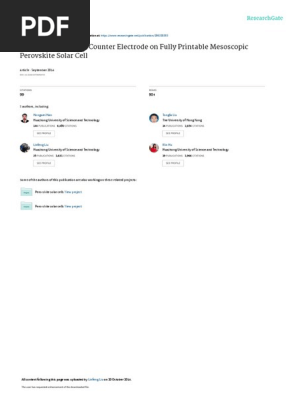 TheEffectofCarbonCounterElectrodeonFullyPrintableMesoscopicPerovskiteSolarCell