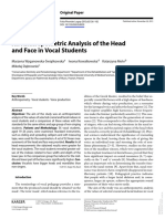 An Anthropometric Analysis of The Head and Face in Vocal Students