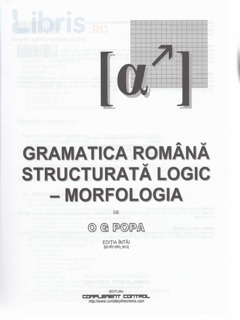 Gramatica Romana Structurata Logic Morfologia - O.G. Popa PDF | PDF