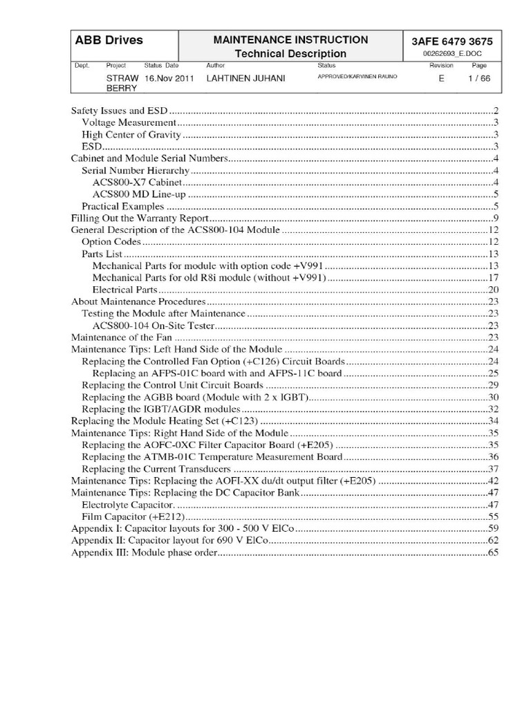 EN - ACS800 R8i Hardware - Parts | PDF