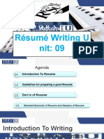 Welcome!!: Résumé Writing U Nit: 09