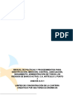 Limites de Concentracion de La Cartera Crediticia Por Sectores Economicos PROPUESTA