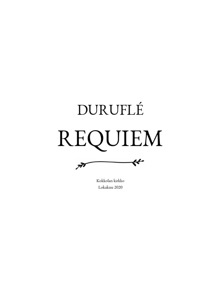 Duruflé Requiem PDF Mass (Liturgy) Christian Worship And Liturgy