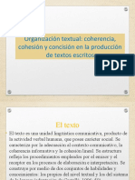 Organización Textual Coherencia, Cohesión y Concisión en La Producción de Textos Escritos