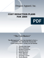 Cost Reduction Plan For 2005