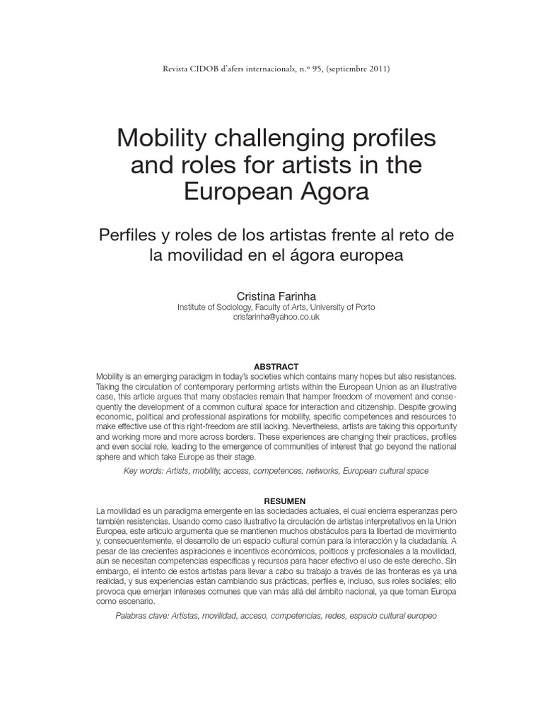 FARINHA - Mobility Challenging Profilesand Roles For Artists | PDF ...