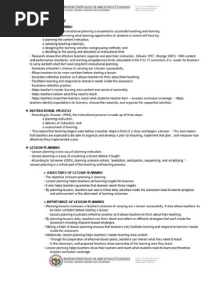 Basic Parts of a Lesson Plan