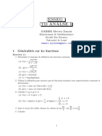 Esseg TD Analse I: 1 G en Eralit Es Sur Les Fonctions